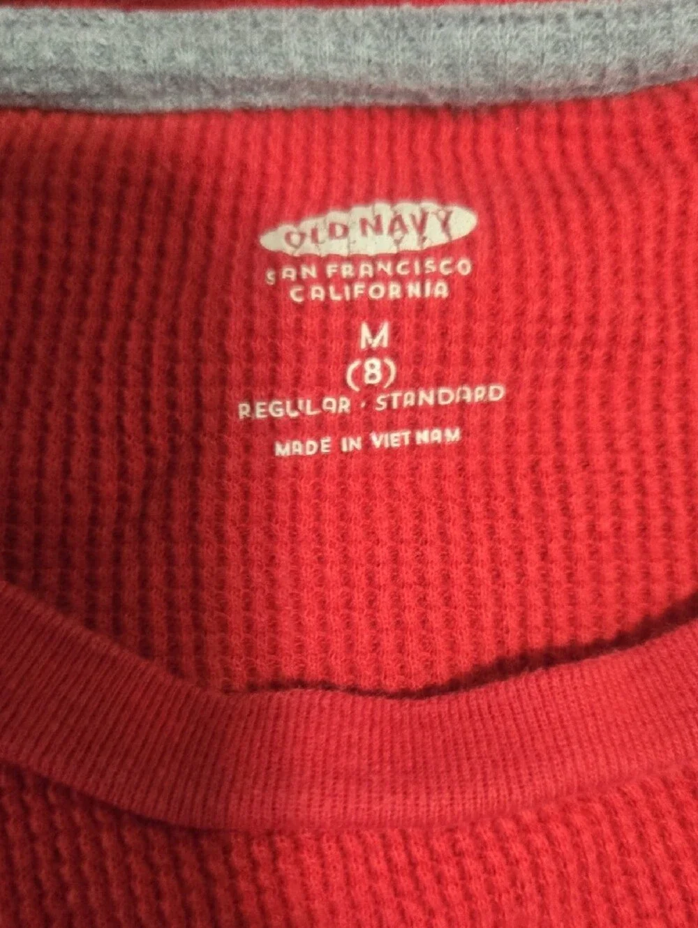 Old Navy Red Long-Sleeve Tee with Blue 